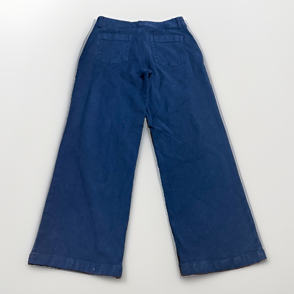 Style & Co Petite Small Navy Blue Wide Leg Crop Pants Chino Trousers Mid Rise 6P - Picture 2 of 5